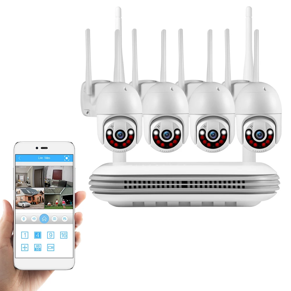 KERUI Top Sell 3MP Wireless Wifi Digital NVR Kit Outdoor 8CH Channels  Cameras Video Recorder Set Security Camera CCTV