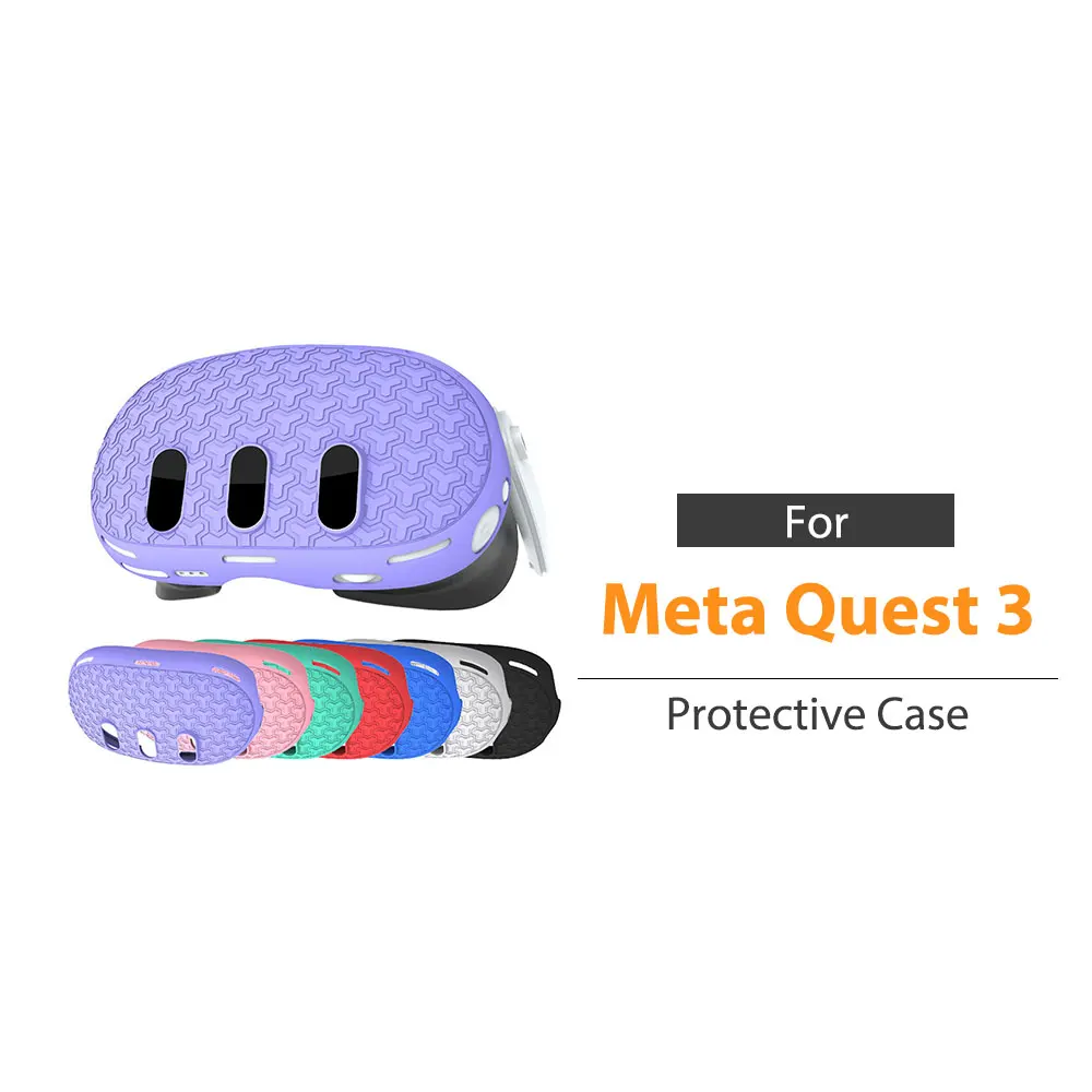 Funda protectora cubierta trasera silicona suave agujero de precisión para auriculares Meta Quest 3  