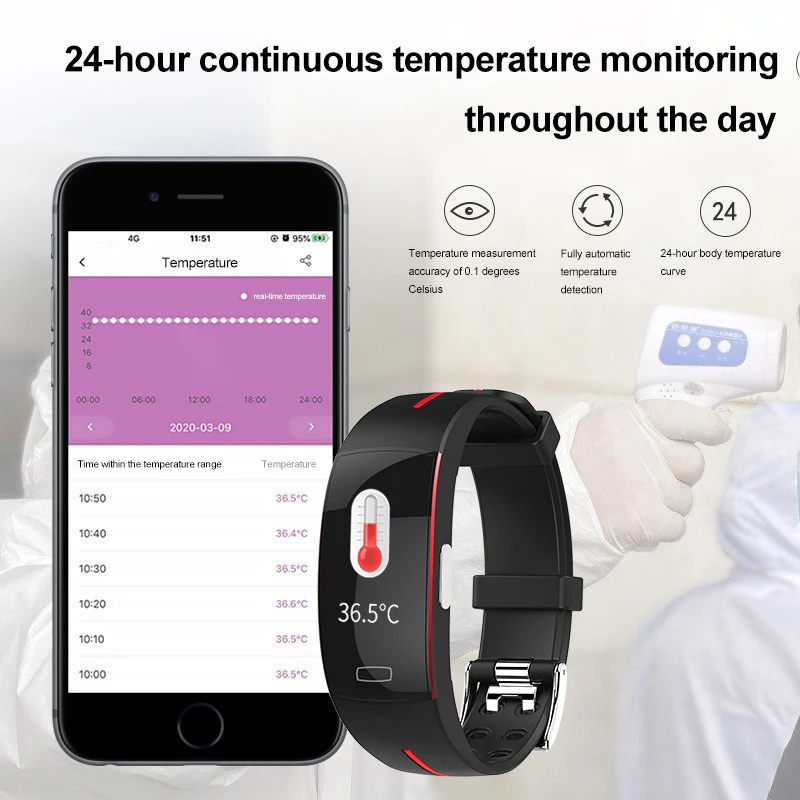 Rohs Fc Ce Smart Bracelets And Wmart Band Android Watch Cg, 24H Temp, Bp, Spo2 Smart Watch 24H Temp 0.96" Smartwatch Bp Monitor