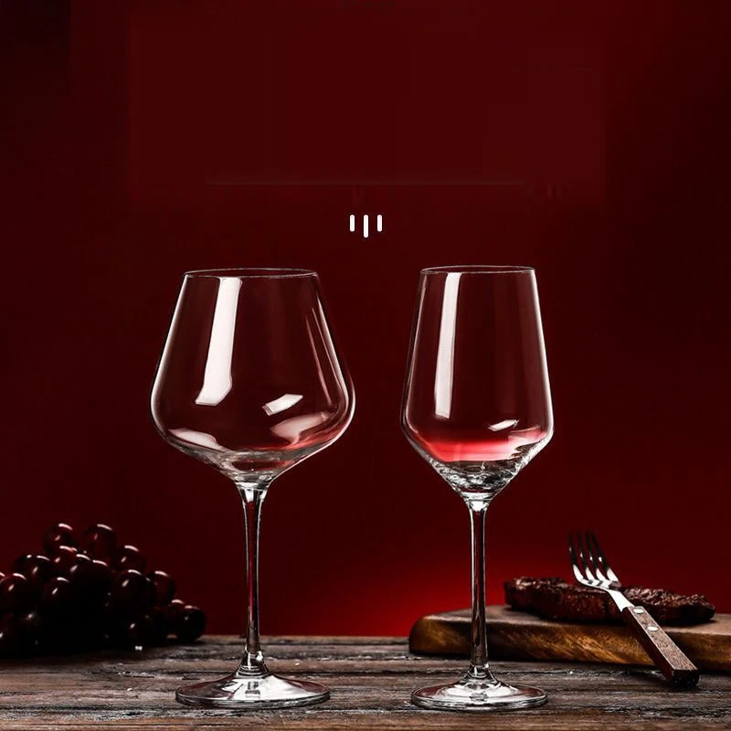 Luxury Restaurant Triangular Head 450ML Lead Free Glassware Crystal Drinking Cups Goblets Red Wine Glass