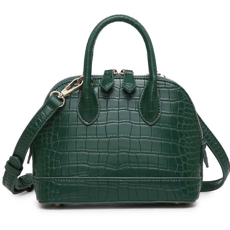 Shell Tote Handbags Green, Green Pattern Shell Bag