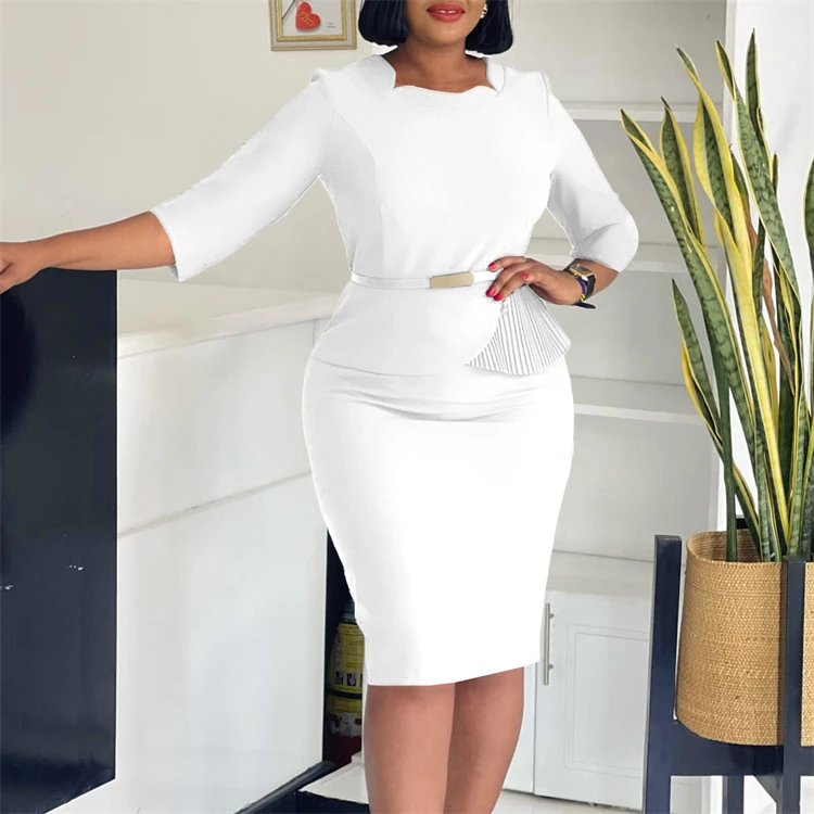 Wholesale Clothing Summer Dresses for Women Modest Church Dress Plus Size  Woman Pencil Dress