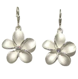 Hawaiian Plumeria Flower Earring High-end Sandblasted Matte Flower Earrings Custom 925 Earrings