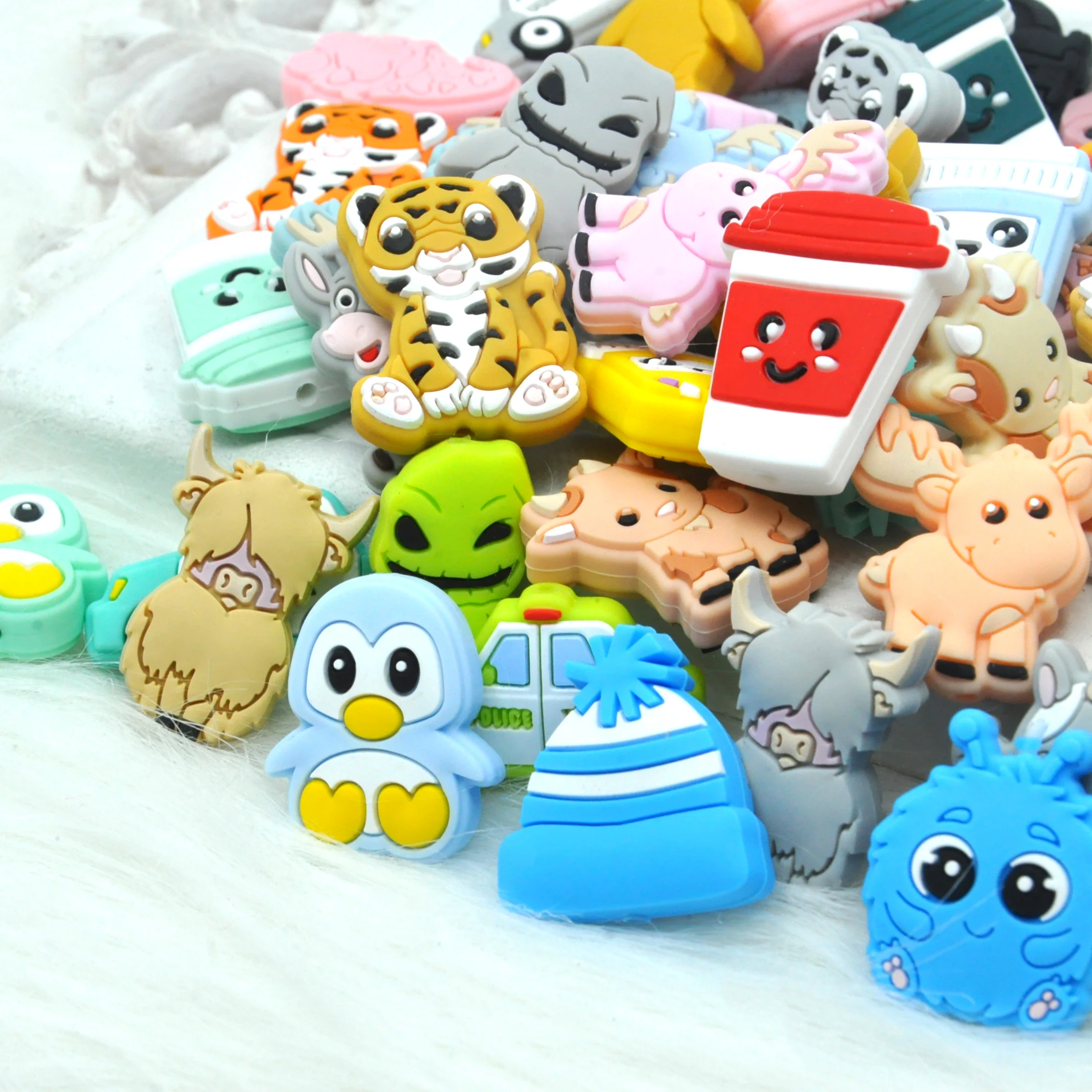 New 2023 Cute Pill Bottle Shape Baby Teething Cartoon Bulk Focal Beads ...