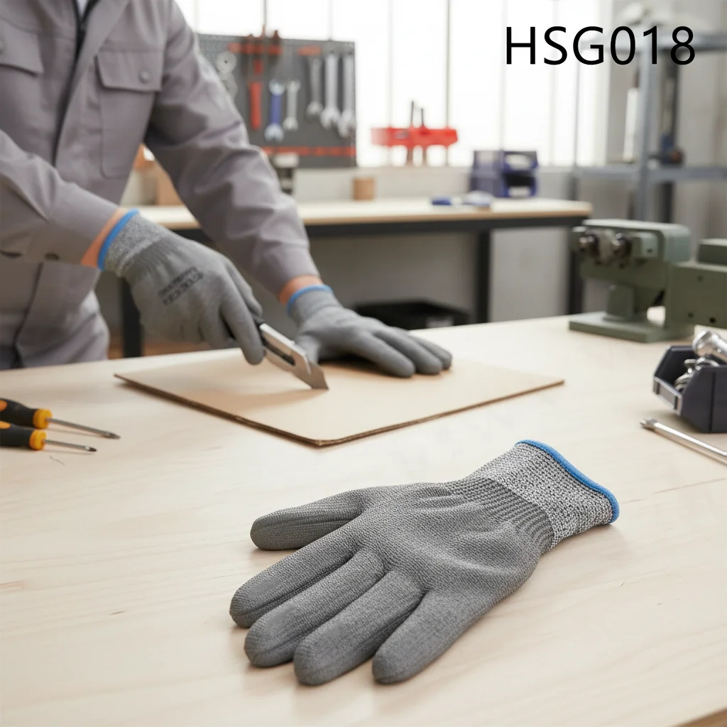 LXG,Circuit Board Handling Wearable PU Coating Grey Work Gloves Wood Processing Scratch-resistant Anti-cut Gloves HSG018
