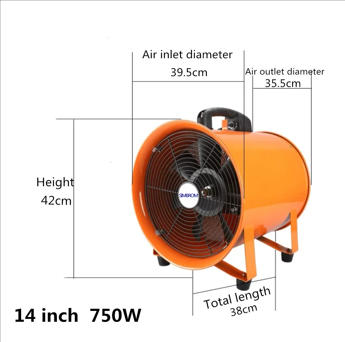 12 Inch 220v Portable Ventilation Exhaust Fan Ducted Fan Flexible Duct