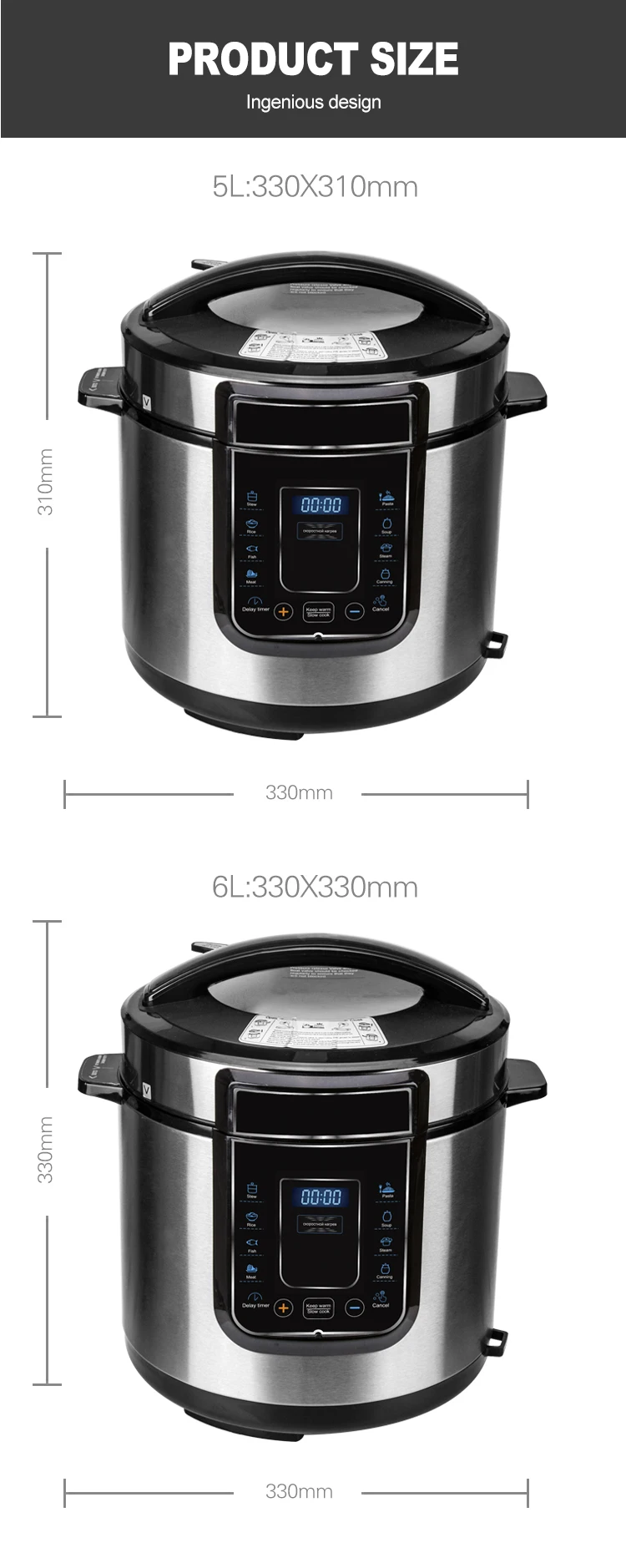 Stainless Steel Instapot Cooking Appliances Wholesale OEM Pressure  Multicooker 12V/24V DC Pressure Cooker - China DC Cooker and Solar Cooker  price