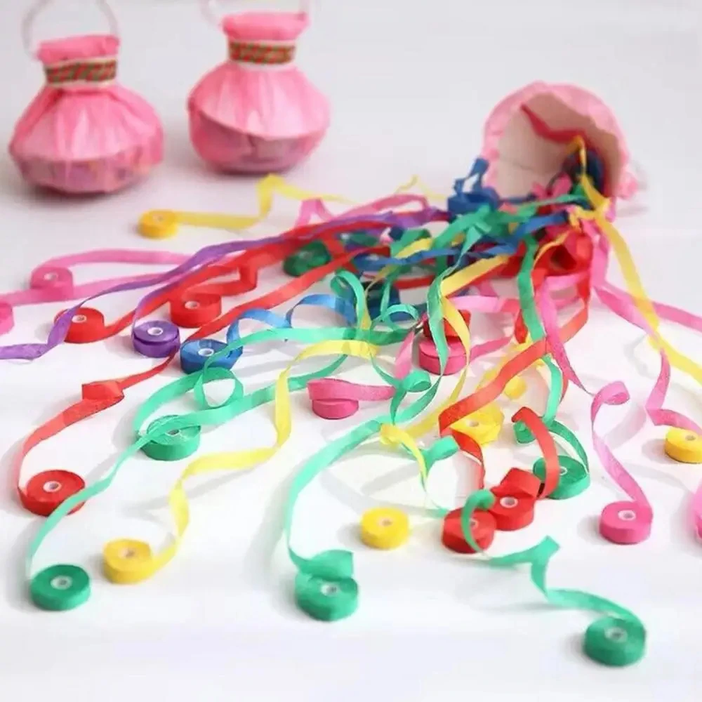 Birthday Wedding Party Supplies Props Hand Throw Streamers Poppers Ribbon  Confetti No Mess Paper Throw Streamers, image size:1000x1000