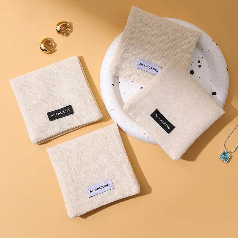 Wholesale A1 Brand Premium Cotton Flap Bag Jewelry Storage Pouches with Custom Logo for Gifting & Packaging