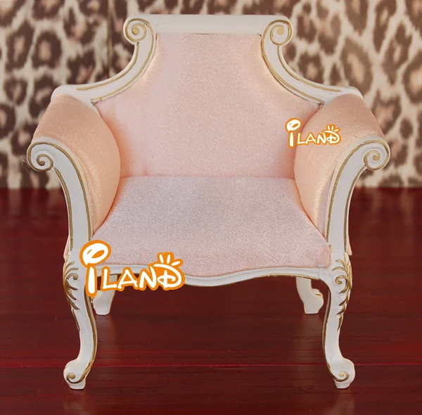 Iland Dollhouse Miniatures Pink Chair Sofa Armchair 1:6 Scale Doll House Furniture for Blythe BJD OB11 Fashion Dolls SL004