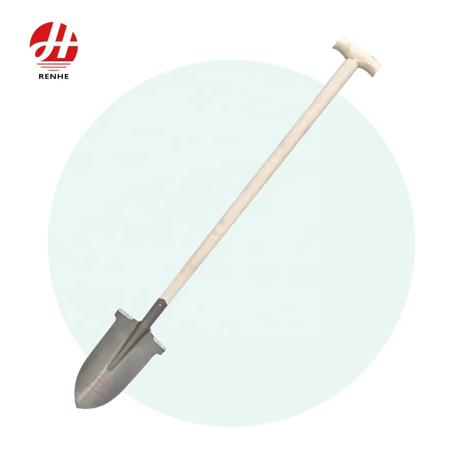 Factory Direct Sale Farming Tools Steel  Round Garden Spade Shovel with Wooden Handle
