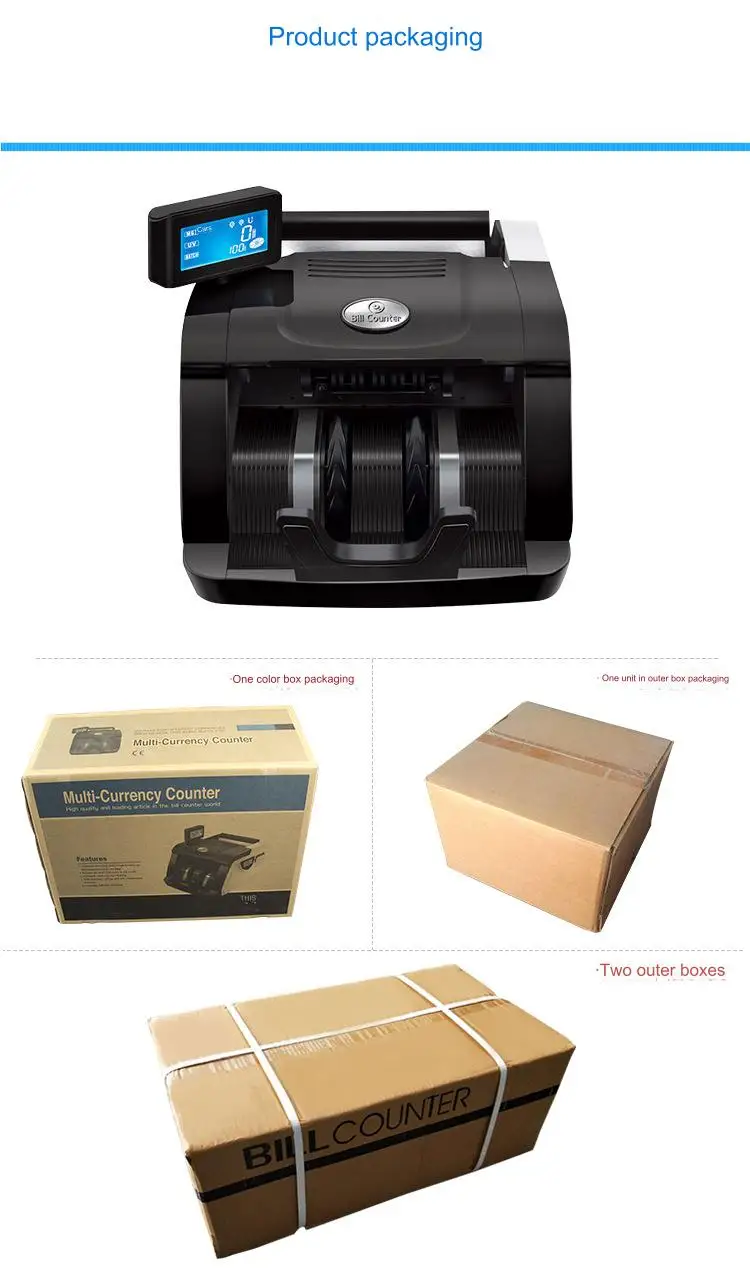 Multi Currency UV MG Note Detection Cash Counting Machine with Motor & Gear  PLC Core Components for Argentina Bill Notes