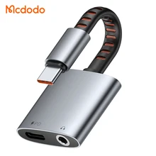 Mcdodo 312 60W 2 in 1 Audio Dc3.5mm + USB-C Adapter PD Charge+Music+Phone Call for Any USB-C Devices Metal Durable Audio Adapter