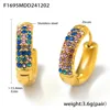 F1695-gold  colorful zircon earrings-large size
