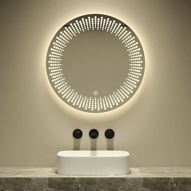 Design Led Mirror Bathroom 3000k Front Light Adjustable Smart Mirror Intelligent Wall Mounted Mirror