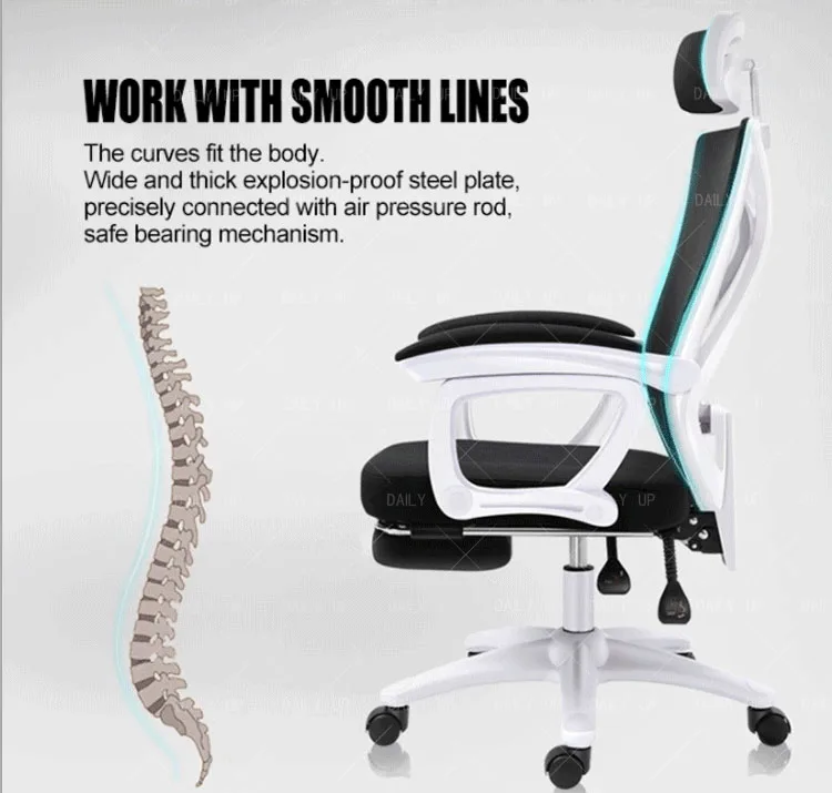ergonomic mesh office chairs with headrest and footrest modern office chair office chair ergonomic Door to door price
