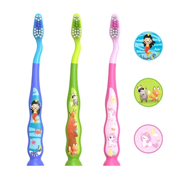 Baby Oral Care Cartoon Soft Bristle Kids Toothbrush With Suction Cup Toothbrush for Kids Tooth Brush OEM Customized Pattern