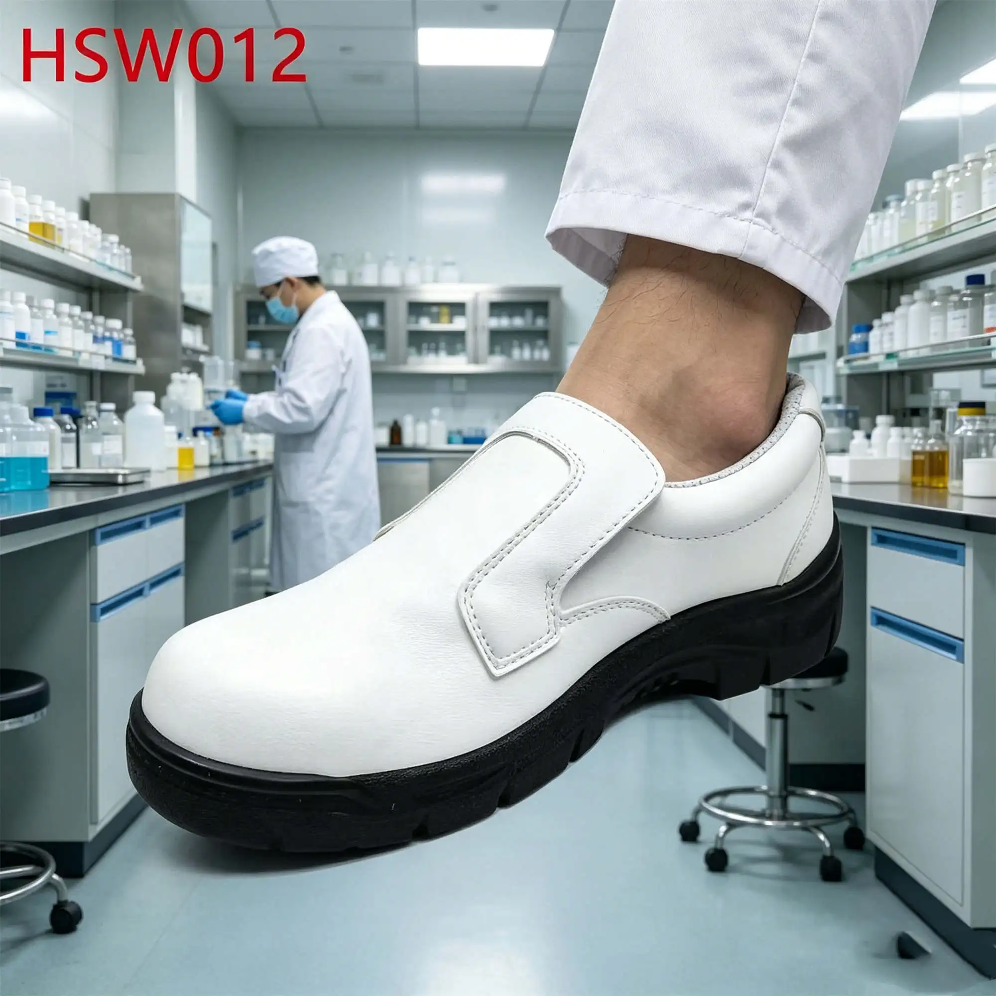 ZYF,Restaurant Services Anti-smash ESD White/black Safety Footwear Metrology Room Bacteria Resistant Men/women Work Clogs HSW012