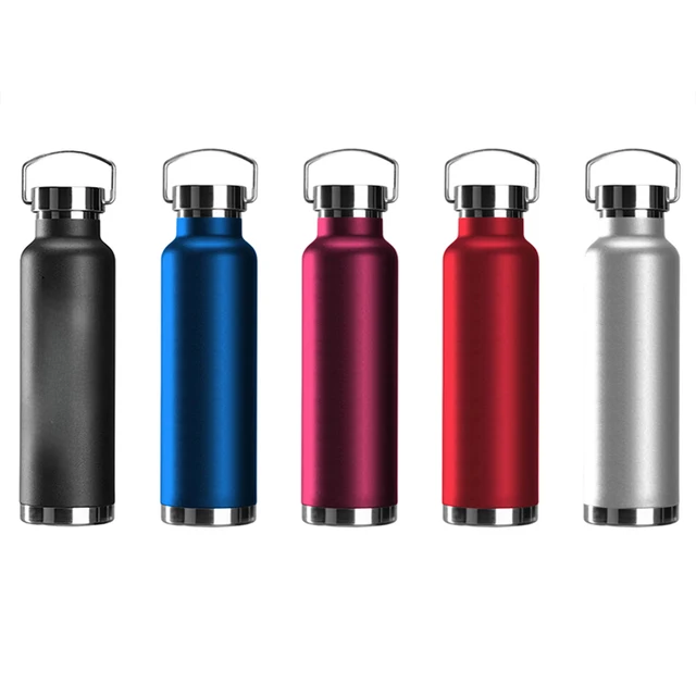25oz/750ml powder coated RCS recycled stainless steel Vacuum Insulated water bottle With Handle