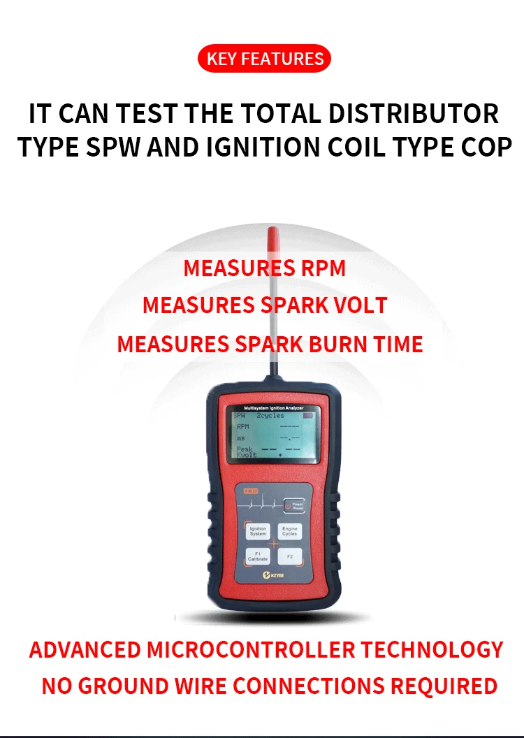 Kzyee Km20 Multisystem Ignition Analyzer Tester Measure Spark Volt