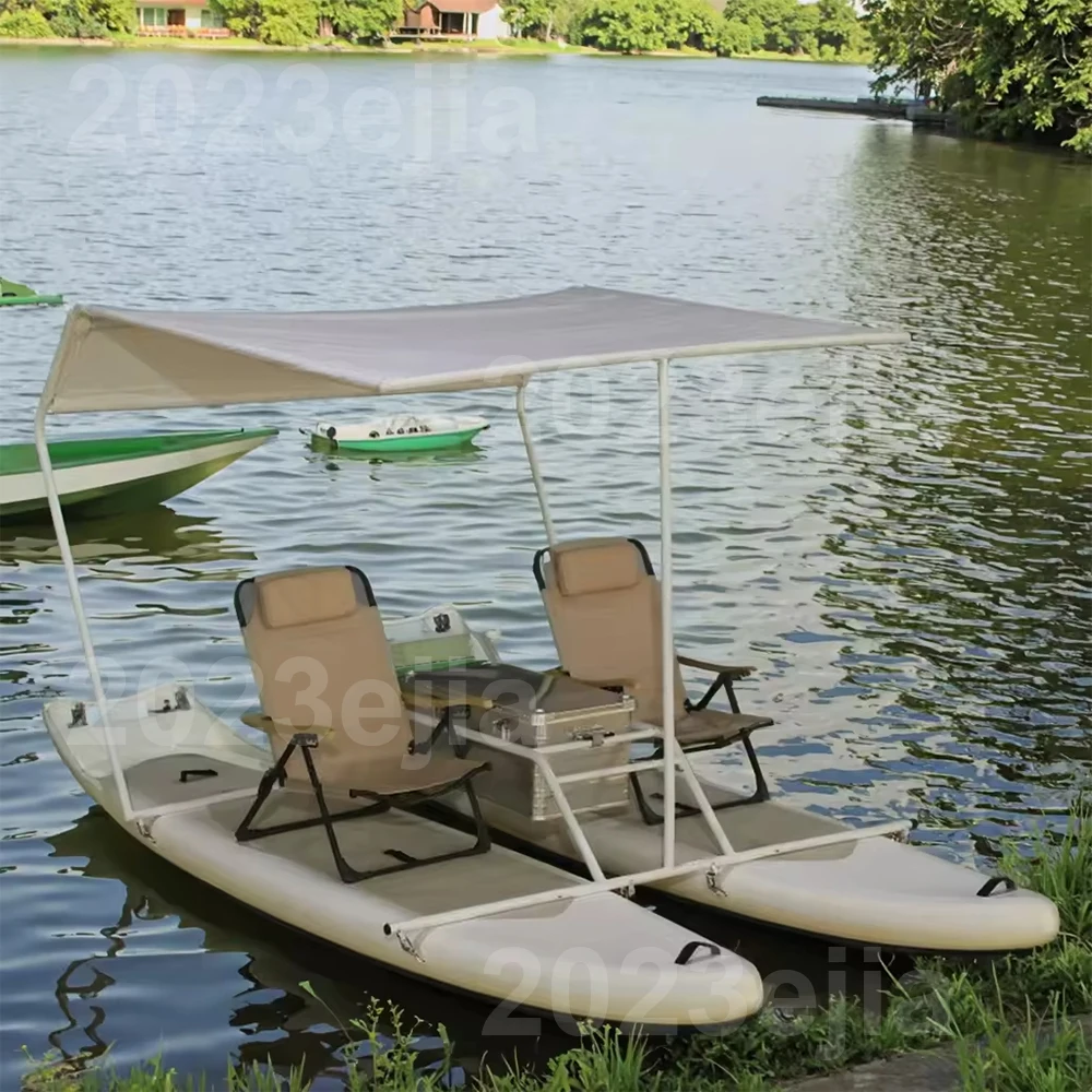 Combine Two Sup Portable Inflatable Catamaran for Lakes and Oceans Durable Leisure Fishing Pontoon and Pedal Bikes for Sale