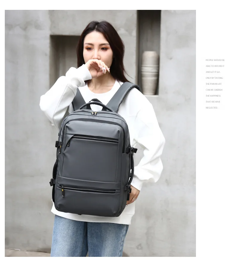 Custom Logo Waterproof Black Smart USB Charging Large Capacity Portable Men Travel Business Computer Laptop Backpack for Male