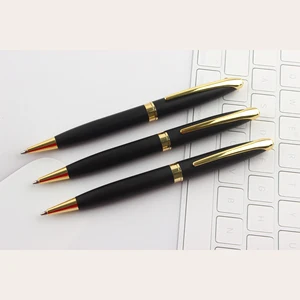 Manufacture Wholesales High Quality Luxury Twist Ballpoint Pen Custom Logo Premium Gift Matte Black Metal Ball Point Pen