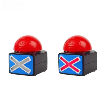 Relaxdays buzzer met licht en geluid, party accessoire, voor quiz-of spelavonden, kunststof, op batterijen, rood/zwart Relaxdays buzzer met licht en geluid, party accessoire, voor quiz-of spelavonden, kunststof, op batterijen, rood/zwart