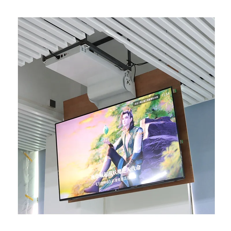 JGST New Upgraded Multiple Mounted Angle Adjustable Ceiling Hidden Flip Down Tv Mount Motorized Drop Down Tv Lift Mechanism