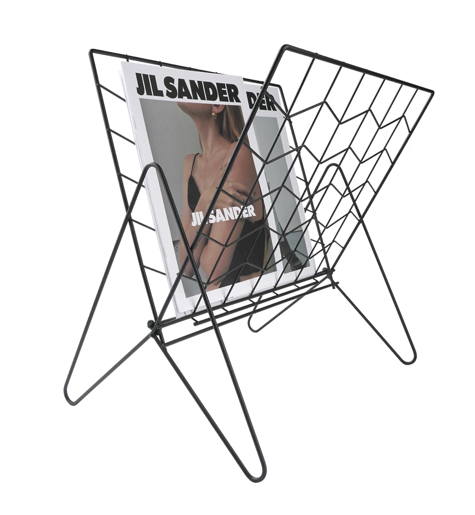 Shoze Wall Mounted Magazine Rack - Wire Newspaper Basket, 30x25x10cm, Iron Storage Organizer For Office, Home, Kitchen | Space Saving File & Mail Holder