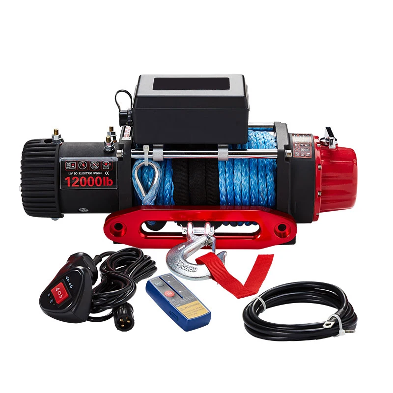 Waterproof 4x4 Off Road Nylon Synthetic Rope Warn Electric Winch Remote ...