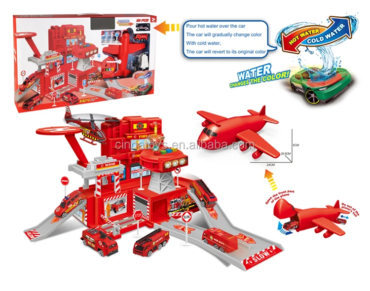 Модель автомобиля из литого под давлением в масштабе 1:64, Обучающие игрушки, трек «сделай сам», игрушечные машинки с транспортным самолетом, пластиковая игрушка для парковки для детей