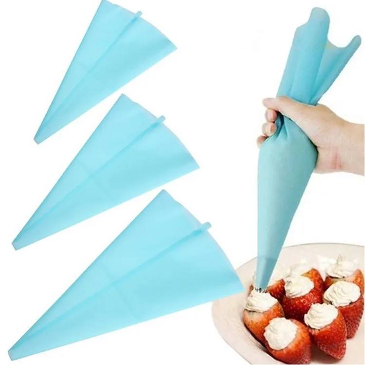 4pcs Silicone Reusable Icing Piping Cream Pastry Bag Cake Decorating Tools DIY 