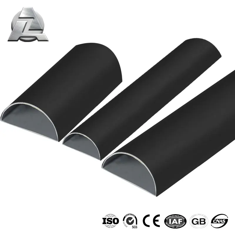 Extruded Half Round d Shape Waterproof Aluminium Alloy Tubing Pipe Extrusion Profile for Cable Cover Wire Hider