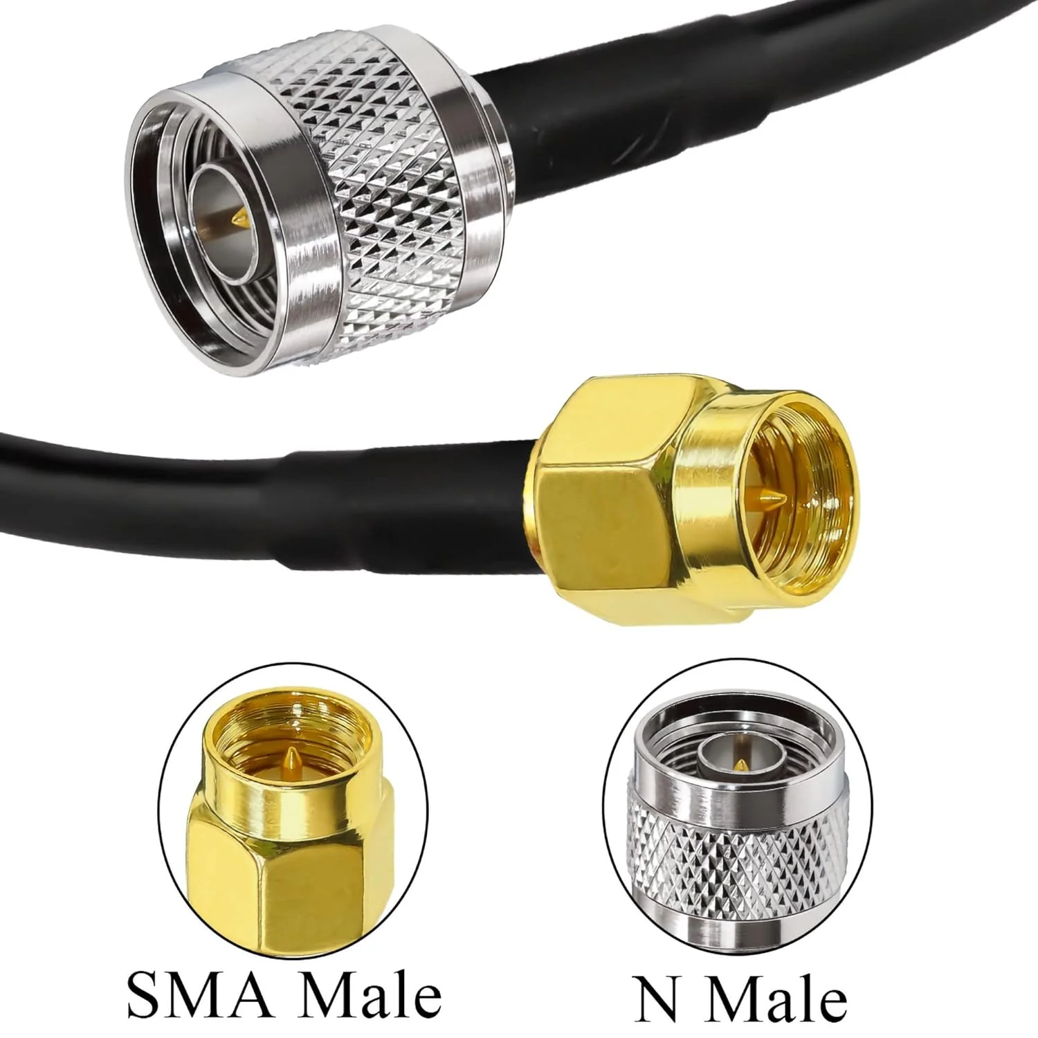 50ohm N Type to SMA RG58 Lsr240 Lsr 400 Low Loss Coaxial Cable N Type to SMA Adapter
