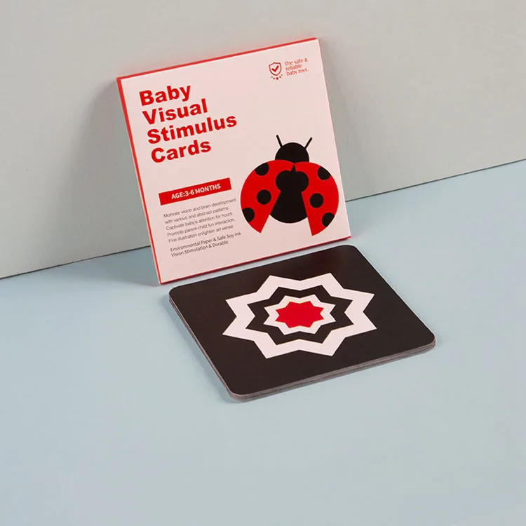 4 in 1 Learning Activity Flash Cards for Baby Paper Visual Stimulus Cards