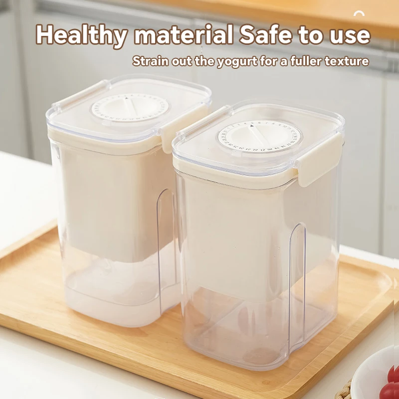 Concise Reusable Plastic Yogurt Filter Refrigerated for Moisture and Drain Natural Whey Separator for Food