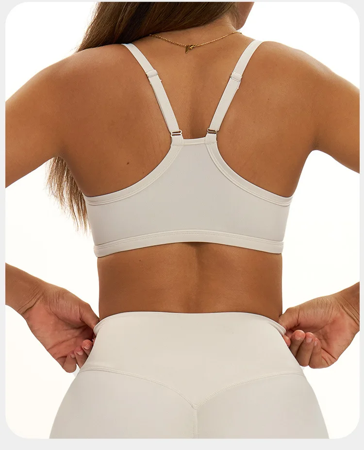 Cross Hollow Beauty Back High Support Yoga Bra Contrasting Color Naked Feeling Quick-dry detail