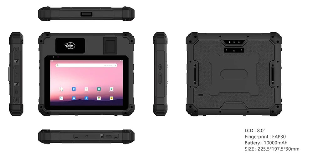 Industrial Rugged Android Tablet 8 Inch 1000 Nit 4g Lte Gps Nfc Rfid ...