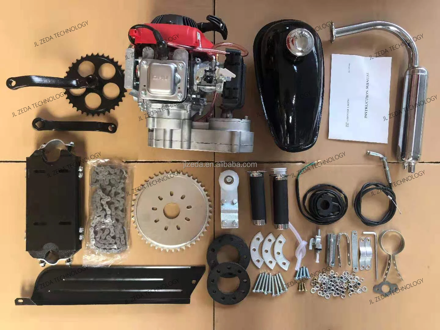 ZEDA 49cc 4 Stroke Motorized Bicycle Kit - Reliable Gas Engine for
