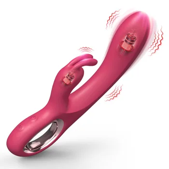 G Spot Vibrator Female Sex Toys 2 in 1 Soft Vibrating Dildos 10 Vibrations Dual Motors for Woman or Couple