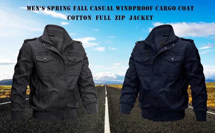 High Quality Men Cotton Jacket with Multi-Pocket Pilot Bomber Coat Casual Cargo Work Jacket Clothing Manufacturer Hunting Jacket