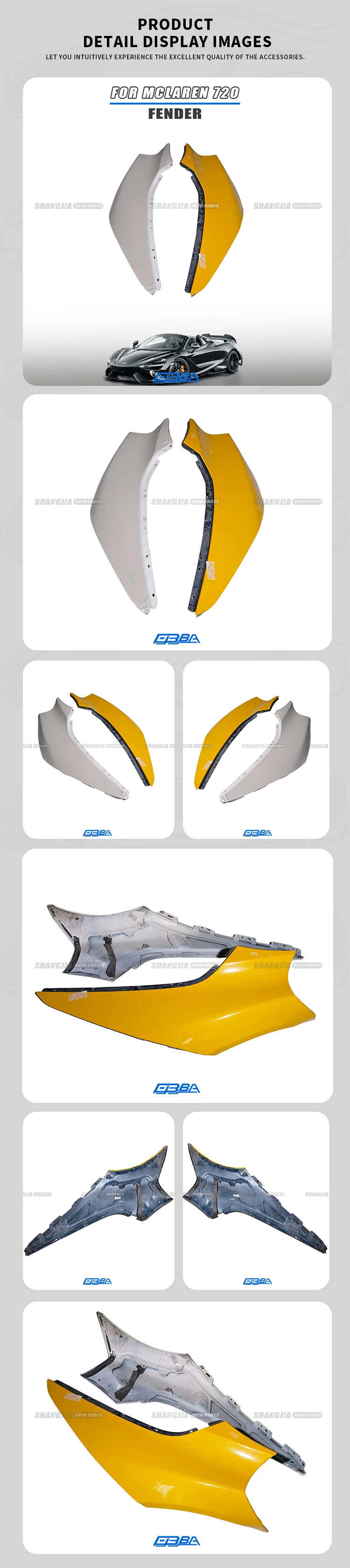 Best Price Left and Right Fender For McLaren 720S 14AB878CP 14AB879CP manufacture