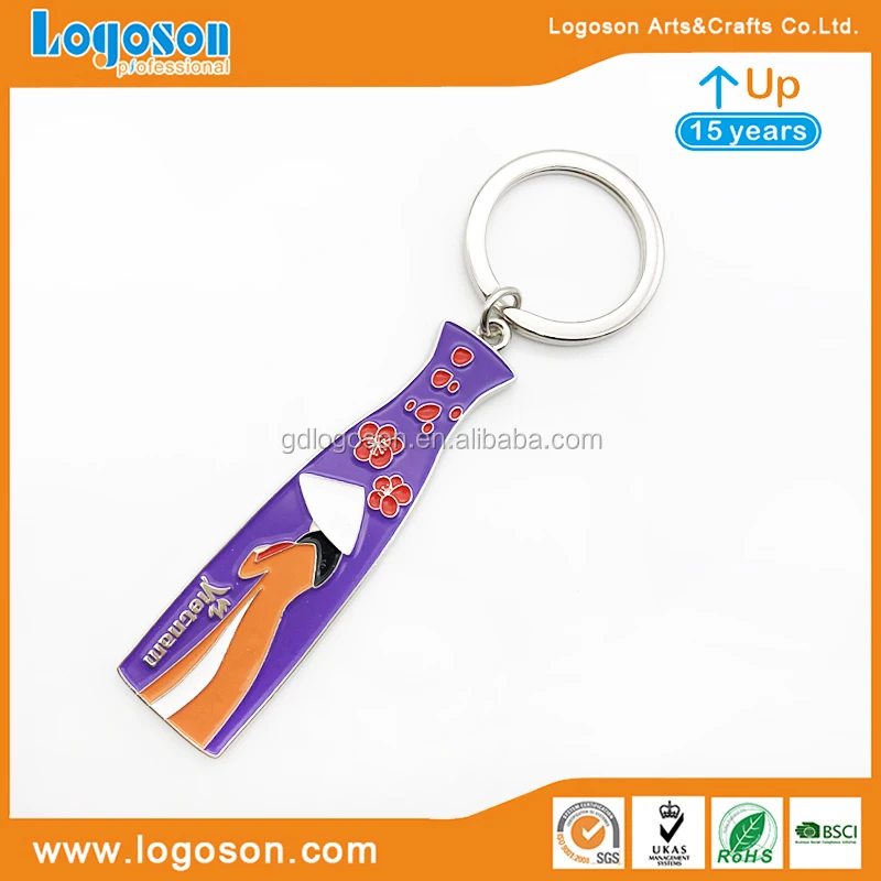 ベトナム伝統の黄色アオザイ花キーホルダー｜エコ・ニッケルフリー