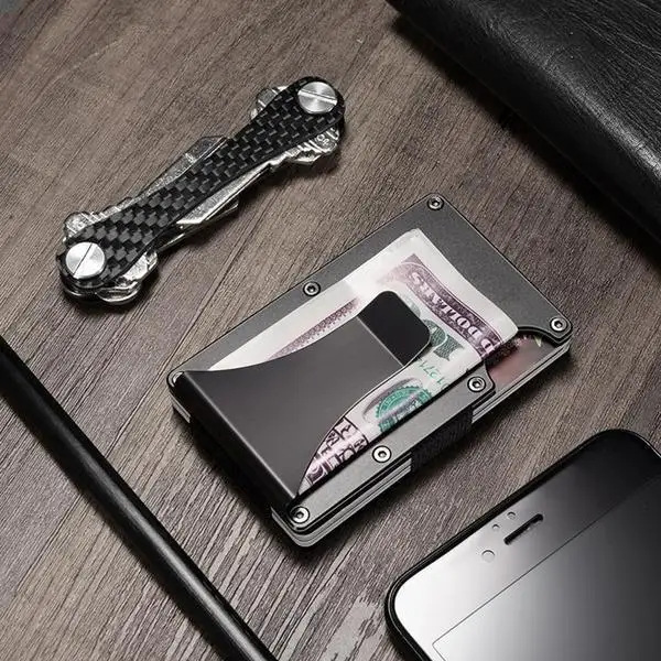 Custom Ultra Thin Cnc Minimalist Money Clips Wallet Aluminum Rfid ...