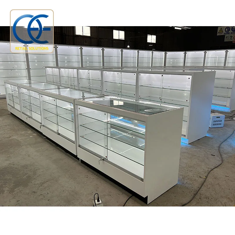 Glass Counter Display Case With Light Dispensary Counters Design Modern Tobacco Furniture Smoke Shop Showcase