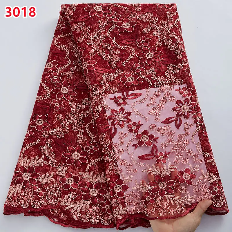 3018 Wholesale African Lace Fabric With Stones 5 Yards 2022 High ...