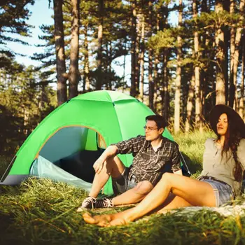 Automatic pop up tent for 3-4 people waterproof family outdoor camping hiking tent customizable logo