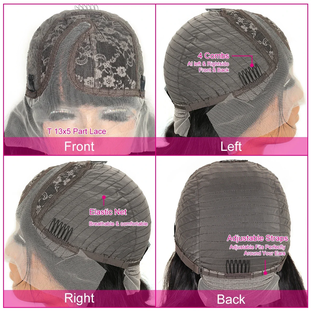 Hochdichte, gemischte Farben, Bob-Perücke mit gewelltem Echthaar, 13 x 5 x 1 Zoll, T-Teil, transparente Spitze vorne, vorgezupft für Frauen_voghion.com