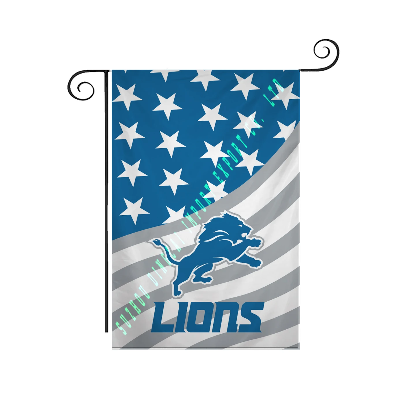 Wholesale 5 Designs 100% polyester 12x18 inches Double sided Detroit Lions  Garden Flag For Yard outside Decoration From m.